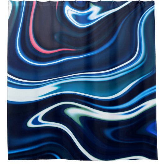Marmorfarbe farbig. Blaue Marmorstruktur Duschvorhang (Vorderseite)