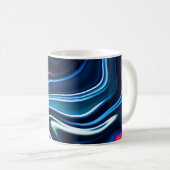 Marmorfarbe farbig. Blaue Marmorstruktur Kaffeetasse (VorderseiteRechts)