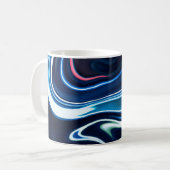 Marmorfarbe farbig. Blaue Marmorstruktur Kaffeetasse (Vorderseite Links)