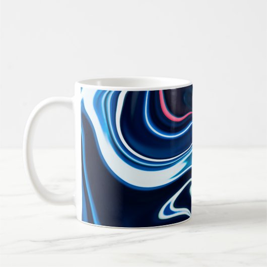 Marmorfarbe farbig. Blaue Marmorstruktur Kaffeetasse (Links)