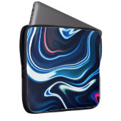 Marmorfarbe farbig. Blaue Marmorstruktur Laptopschutzhülle (Vorne Rechts)