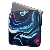 Marmorfarbe farbig. Blaue Marmorstruktur Laptopschutzhülle (Vorderseite Links)