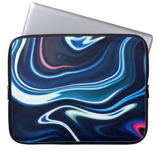Marmorfarbe farbig. Blaue Marmorstruktur Laptopschutzhülle
