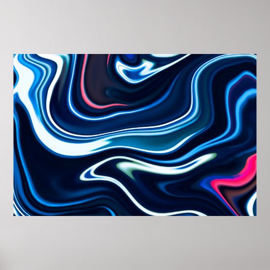 Marmorfarbe farbig. Blaue Marmorstruktur Poster (Vorne)