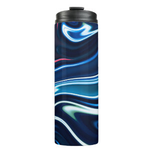 Marmorfarbe farbig. Blaue Marmorstruktur Thermosbecher