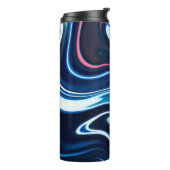Marmorfarbe farbig. Blaue Marmorstruktur Thermosbecher (Nach links gedreht)
