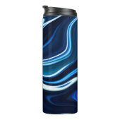 Marmorfarbe farbig. Blaue Marmorstruktur Thermosbecher (Nach rechts gedreht)