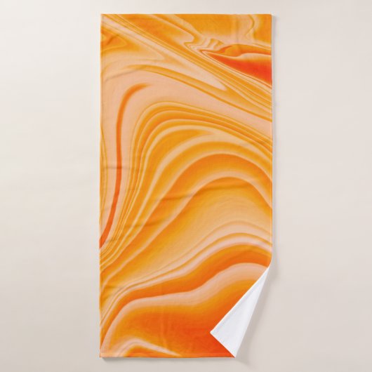 Marmorfarbe farbig. Orangefarbenes Marmormuster  Badehandtuch (Badehandtuch)