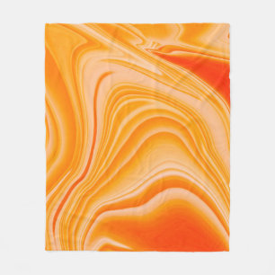 Marmorfarbe farbig. Orangefarbenes Marmormuster Fleecedecke