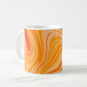 Marmorfarbe farbig. Orangefarbenes Marmormuster Kaffeetasse (Vorderseite Links)