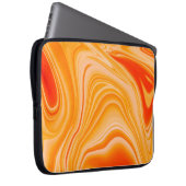 Marmorfarbe farbig. Orangefarbenes Marmormuster Laptopschutzhülle (Vorne Rechts)