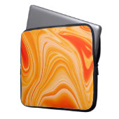 Marmorfarbe farbig. Orangefarbenes Marmormuster Laptopschutzhülle (Vorderseite Links)