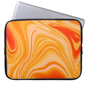 Marmorfarbe farbig. Orangefarbenes Marmormuster Laptopschutzhülle