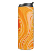 Marmorfarbe farbig. Orangefarbenes Marmormuster Thermosbecher (Nach links gedreht)