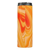 Marmorfarbe farbig. Orangefarbenes Marmormuster Thermosbecher (Rückseite)