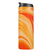 Marmorfarbe farbig. Orangefarbenes Marmormuster Thermosbecher (Nach rechts gedreht)