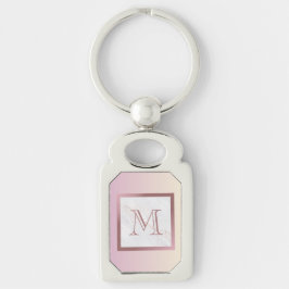 Marmorfarbe Rose Gold Monogramm Rosa Schlüsselanhänger