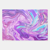 Marmorfarben, gemischt blau, Lila, rosa Geschenkpapier Set (Vorderseite)