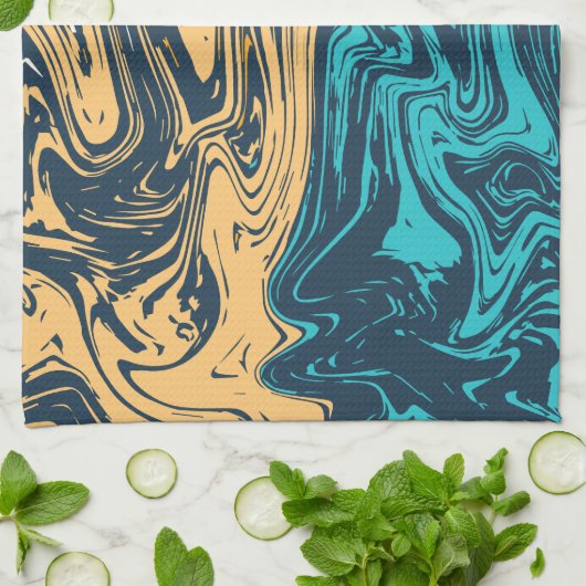 Marmorfarben Geschirrtuch (Gefaltet)