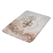 Marmorfarben mit Glitzer-Akzenten Badematte (Schrägansicht)
