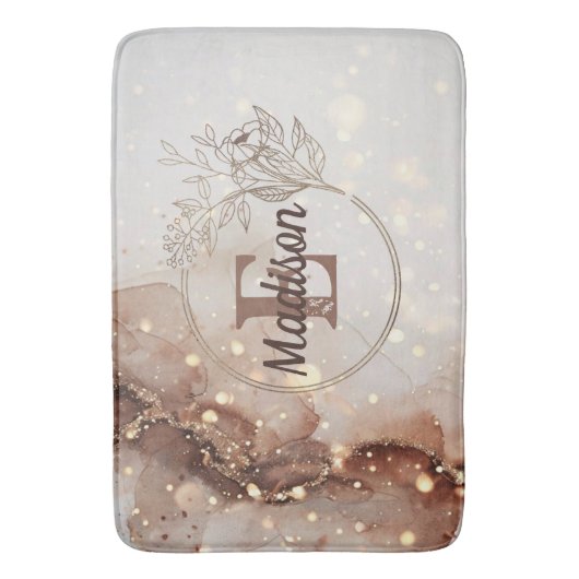 Marmorfarben mit Glitzer-Akzenten Badematte (Vorderseite Vertikal)