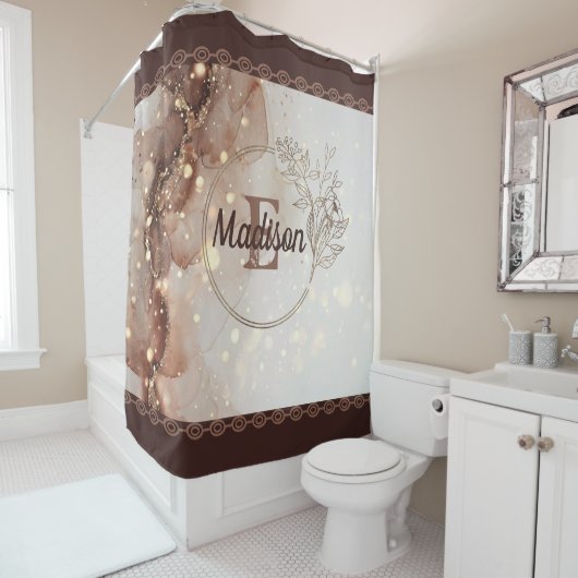 Marmorfarben mit Glitzer-Akzenten Duschvorhang (Beispiel)