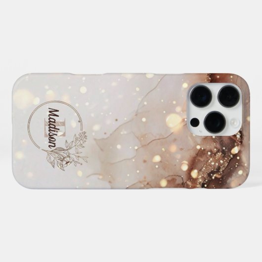 Marmorfarben mit Glitzer-Akzenten iPhone Hülle (Rückseite (Horizontal))