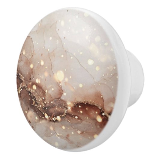 Marmorfarben mit Glitzer-Akzenten Keramikknauf (Rechts)