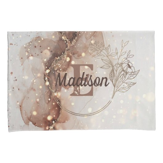 Marmorfarben mit Glitzer-Akzenten Kissenbezug (Vorderseite-Rechts)