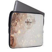 Marmorfarben mit Glitzer-Akzenten Laptopschutzhülle (Vorne Rechts)