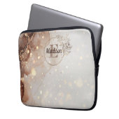 Marmorfarben mit Glitzer-Akzenten Laptopschutzhülle (Vorderseite Links)