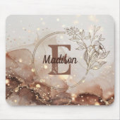 Marmorfarben mit Glitzer-Akzenten Mousepad (Vorne)