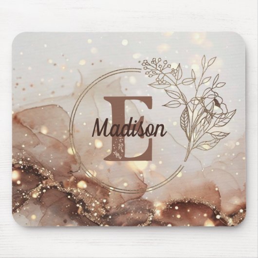 Marmorfarben mit Glitzer-Akzenten Mousepad (Vorne)