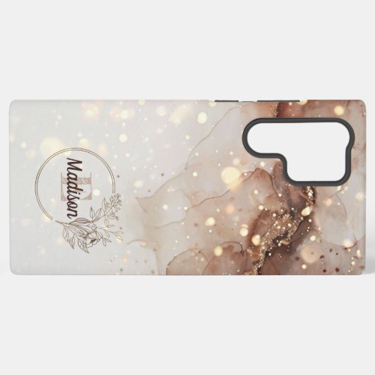 Marmorfarben mit Glitzer-Akzenten Samsung Galaxy Hülle (Rückseite (Horizontal))