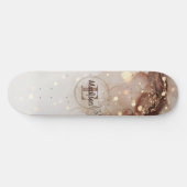 Marmorfarben mit Glitzer-Akzenten Skateboard (Horizontal)