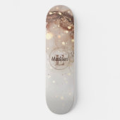 Marmorfarben mit Glitzer-Akzenten Skateboard (Vorderseite)