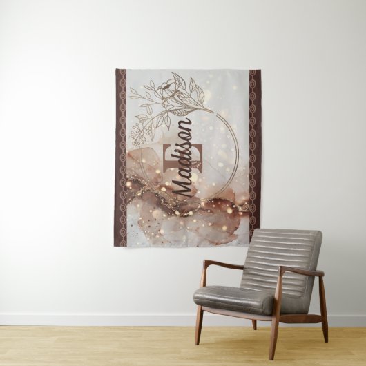 Marmorfarben mit Glitzer-Akzenten Wandteppich (Beispiel)