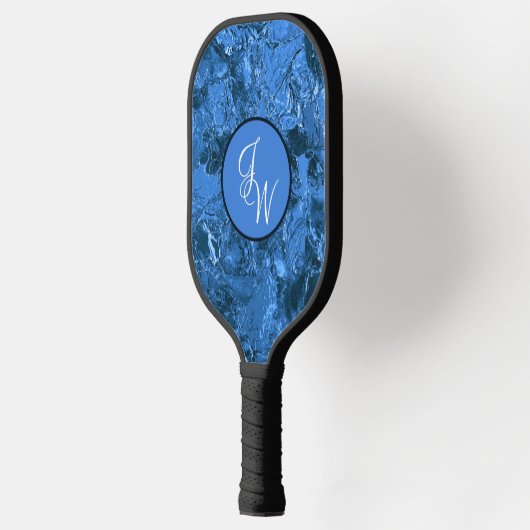Marmorfarben mit Initialen oder Monogramm Pickleball Schläger (Links)