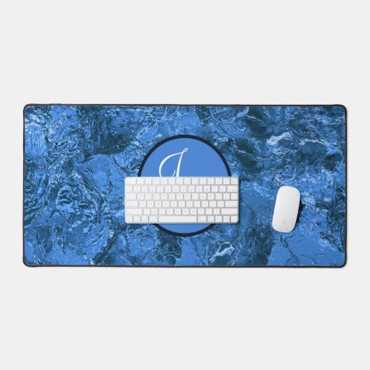 Marmorfarben mit Initialen oder Monogramm Schreibtischunterlage (Tastatur & Maus)