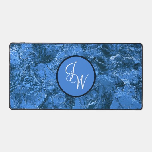 Marmorfarben mit Initialen oder Monogramm Schreibtischunterlage (Vorderseite)