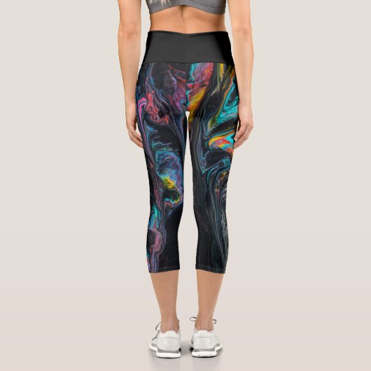 Marmorfarbene Farbe Capri Leggings (Rückseite)