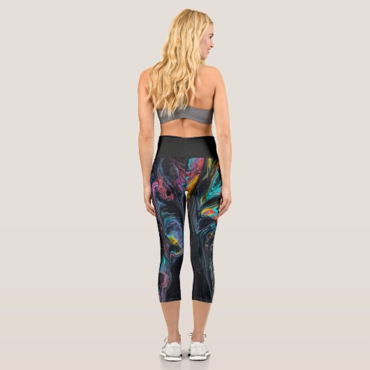 Marmorfarbene Farbe Capri Leggings (Rückseite)