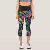 Marmorfarbene Farbe Capri Leggings (Vorderseite)