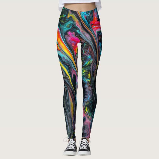 Marmorfarbene Farbe Leggings (Vorderseite)