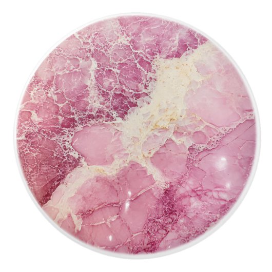 Marmorfarbenes rosa Muster Keramikknauf (Vorderseite)