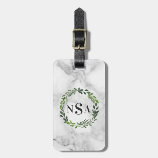 Marmorfarbenkrastermonogramm Gepäckanhänger (Vorderseite vertikal)