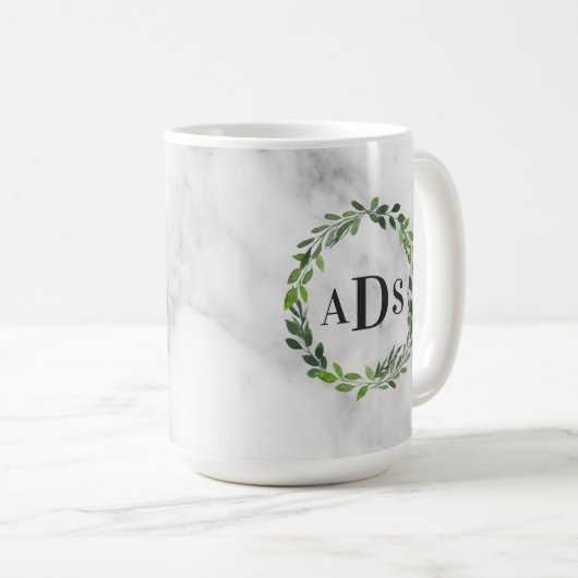 Marmorfarbenkrastermonogramm Kaffeetasse (VorderseiteRechts)