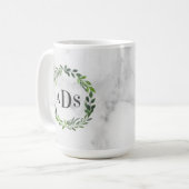 Marmorfarbenkrastermonogramm Kaffeetasse (Vorderseite Links)