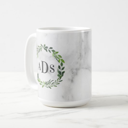 Marmorfarbenkrastermonogramm Kaffeetasse (Vorderseite Links)