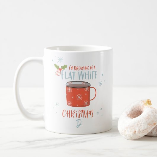 Marmorfarbenkrastermonogramm Kaffeetasse (Mit Donut)